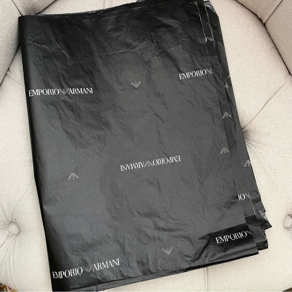 🖤 Set of 4 sheets Emporio Armani logo stationery gift wrapping paper